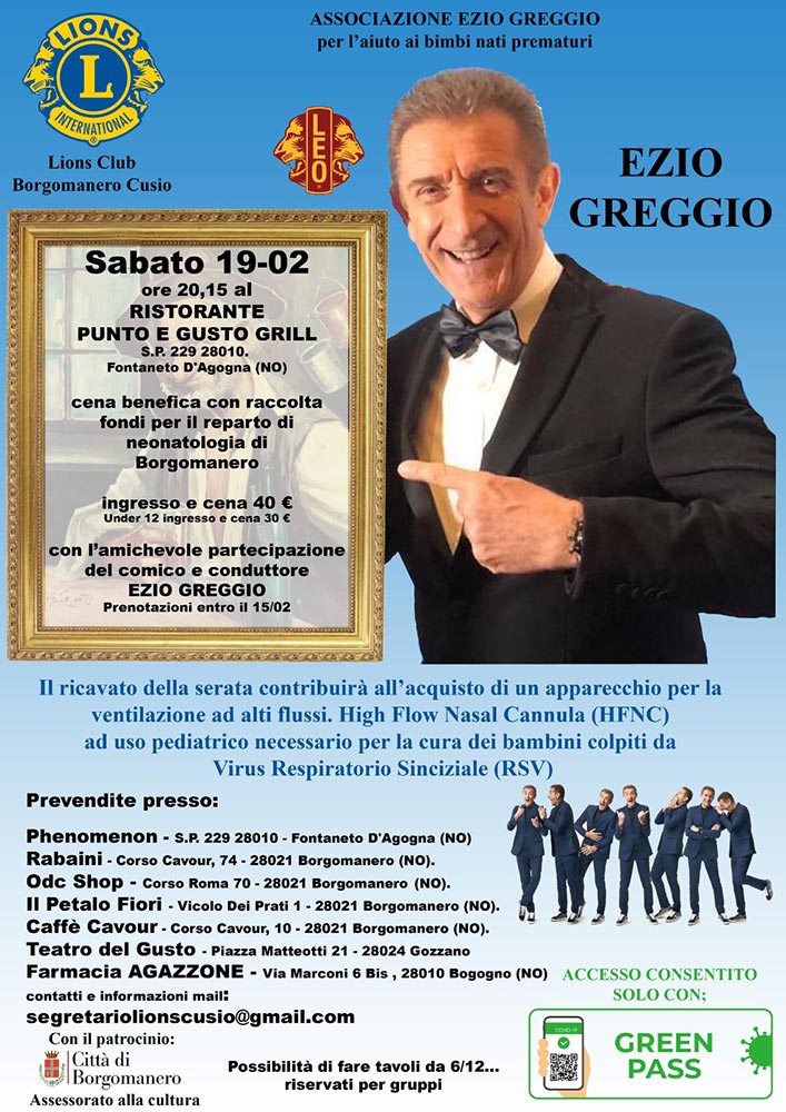 Cena benefica con Ezio Greggio